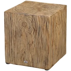 HOMCOM Decorative Side Table With Square Tabletop, Rustic Concrete End Table With Wood Grain Finish, For Indoors And Outdoors, Natural -Baxton Studio Shop GUEST 68748e52 4e72 45cf b653 dd12e9dd4d9c
