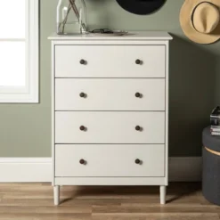 Stiva Classic Mid-Century Modern Vertical 4 Drawer Dresser - Saracina Home -Baxton Studio Shop GUEST 68d4ecb8 3e27 43b1 b59e edd78e340610