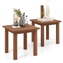 Tangkula 1PC/2PCS Patio Hardwood End Table Square Side Table With Slatted Tabletop Small Coffee Bistro Table Indoor Outdoor Side Table 18 Tangkula 1PC/2PCS Patio Hardwood End Table Square Side Table With Slatted Tabletop Small Coffee Bistro Table Indoor Outdoor Side Table -Baxton Studio Shop GUEST 68e80533 ef66 4d2b a103 a8f7290fecf1