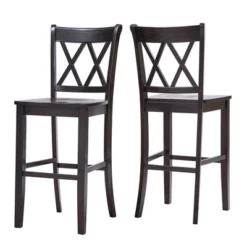 Set Of 2 29" South Hill Double X Back Barstools - Inspire Q -Baxton Studio Shop GUEST 69124163 65b9 4dc4 9417 e8b5fc20ddc2