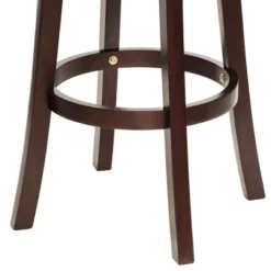 HOMCOM Traditional Bar Stool, 31 Inch Seat Height Barstool, Swivel PU Leather Upholstered Chair, With Cross Back And Rubberwood Frame -Baxton Studio Shop GUEST 6a1f6bbb 0c36 41ba 94f3 02f5511d9f61