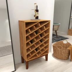Modern Wood Wine Rack Brown - Olivia & May -Baxton Studio Shop GUEST 6a358145 1382 44ef a40d b26ff876927a