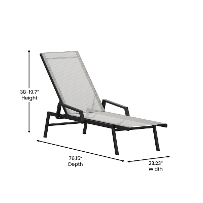 Flash Furniture Brazos Adjustable Chaise Lounge Chair With Arms, All-Weather Outdoor Five-Position Recliner 6 Flash Furniture Brazos Adjustable Chaise Lounge Chair With Arms, All-Weather Outdoor Five-Position Recliner - Image 6