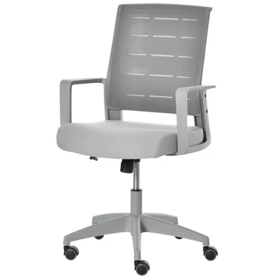 Vinsetto Mid-Back Home Office Chair, Task Computer Desk Chair With Lumbar Support And Adjustable Height, Gray 3 Vinsetto Mid-Back Home Office Chair, Task Computer Desk Chair With Lumbar Support And Adjustable Height, Gray - Image 3