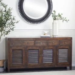 Rustic Wood Buffet Dark Brown - Olivia & May
