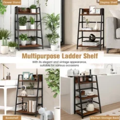 Costway 3-Tier Ladder Bookshelf Industrial Storage Rack Bookcase Plant Display Shelf 15 Costway 3-Tier Ladder Bookshelf Industrial Storage Rack Bookcase Plant Display Shelf -Baxton Studio Shop GUEST 6bf0622d b46c 4dc0 94d1 ed14fd42d70c
