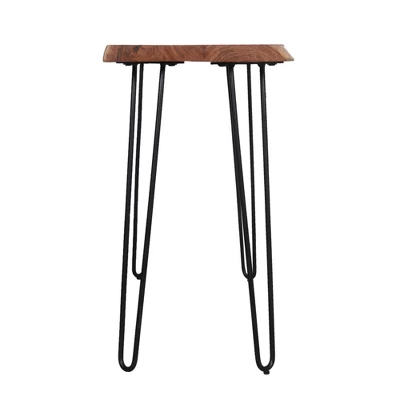 Alaterre Furniture Hairpin Natural Brown Live Edge Media Console Table Metal And Wood 3 Alaterre Furniture Hairpin Natural Brown Live Edge Media Console Table Metal And Wood - Image 3