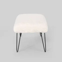Binniker Faux Fur Bench White - Christopher Knight Home 4 Binniker Faux Fur Bench White - Christopher Knight Home -Baxton Studio Shop GUEST 6cf3b1c8 4a3e 46fb 8881 c48e226b0781