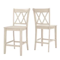 2pk 24" South Hill Double X Back Counter Height Barstools - Inspire Q -Baxton Studio Shop GUEST 6d9b53d9 a857 4fae a81e b15441a4b920