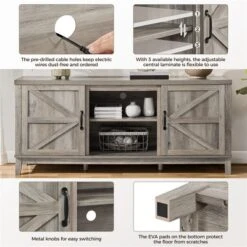 Yaheetech Farmhouse TV Stand For TVs Up To 65in Entertainment Center With Storage Cabinet 12 Yaheetech Farmhouse TV Stand For TVs Up To 65in Entertainment Center With Storage Cabinet -Baxton Studio Shop GUEST 6da27d0f df10 4331 b8fb 7d65d35a9705