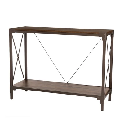 Modern Industry Metal/Wooden Console Table - Glitzhome 9 Modern Industry Metal/Wooden Console Table - Glitzhome - Image 9