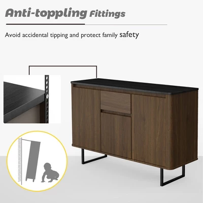 Costway 3-Door Kitchen Buffet Server Sideboard Storage Cupboard Cabinet W/Drawer 9 Costway 3-Door Kitchen Buffet Server Sideboard Storage Cupboard Cabinet W/Drawer - Image 9