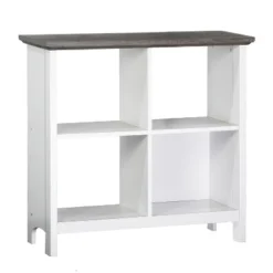 Saint Birch Olivia 4-Shelf Bookcase, Gray Oak/White