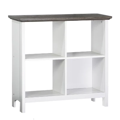 Saint Birch Olivia 4-Shelf Bookcase, Gray Oak/White 1 Saint Birch Olivia 4-Shelf Bookcase, Gray Oak/White