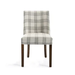 2pk Harman Contemporary Upholstered Plaid Dining Chairs Gray/Light Beige/Brown - Christopher Knight Home -Baxton Studio Shop GUEST 6ee38ea2 ab12 4726 9815 8f620537129e