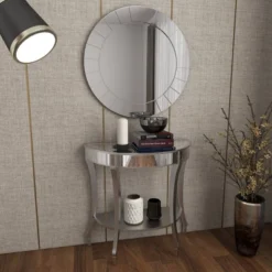 Set Of 2 Glam Fir Console Tables With Mirror White - Olivia & May 29 Set Of 2 Glam Fir Console Tables With Mirror White - Olivia & May -Baxton Studio Shop GUEST 6ef386c5 2e4f 4353 a959 8077c5f150e5