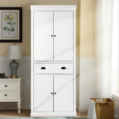 Bestcomfort Kitchen Cabinet Pantry Cupboard Freestanding W/Shelves White 8 Bestcomfort Kitchen Cabinet Pantry Cupboard Freestanding W/Shelves White - Image 8
