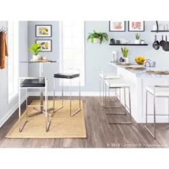 Fuji Contemporary Square Bar Table Silver - LumiSource -Baxton Studio Shop GUEST 700edd4b 7fa3 4592 b3f7 05ad24d1485a