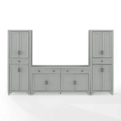 3pc Tara Sideboard And Pantry Set Distressed Gray - Crosley -Baxton Studio Shop GUEST 701ed3df 544b 4fd6 a6bf ab62fb94099f
