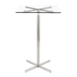 Fuji Contemporary Square Bar Table Silver - LumiSource -Baxton Studio Shop GUEST 708fdc33 b8d3 407b ba84 f93a49d36dac