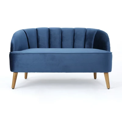 Amaia Modern New Velvet Settee - Christopher Knight Home 6 Amaia Modern New Velvet Settee - Christopher Knight Home - Image 6