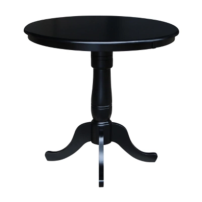 36" Round Top Pedestal Table Black - International Concepts 1 36" Round Top Pedestal Table Black - International Concepts