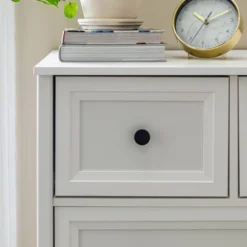 Farmhouse 5 Drawer Grooved Tall Storage Dresser White - Saracina Home -Baxton Studio Shop GUEST 7328f92b dedb 435a 8cfc 7bd748b9950d