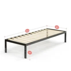 14" Narrow Twin Mia Platform Bed Frame Black - Zinus -Baxton Studio Shop GUEST 73c24c7f f4db 4830 b2c0 3f23fdde8eda