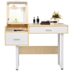 Costway Vanity Table Flip Top Square Makeup Table Writing Table -Baxton Studio Shop GUEST 73f1f33c 4b8b 4ff8 832e ea9da907a7e6