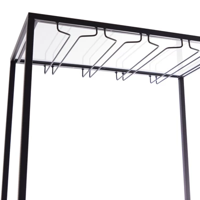 Modern Wood Standing Wine Rack Black - Olivia & May 3 Modern Wood Standing Wine Rack Black - Olivia & May - Image 3