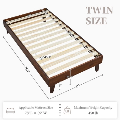 Yaheetech Wooden Bed Frame Platform Bed With Wood Slat Support 2 Yaheetech Wooden Bed Frame Platform Bed With Wood Slat Support - Image 2