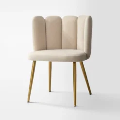 Barbara Contemparary Velvet Vanity Stool For Makeup Room, Moden Accent Side Chairs For Living Room With Shell Back And Golden Metal Legs | ARTFUL LIVING DESIGN -Baxton Studio Shop GUEST 743cb02f c828 4bef 8544 269e3a122668