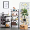HOMCOM Industrial 4 Tier Ladder Shelf Bookshelf Vintage Storage Rack Plant Stand With Wood Metal Frame For Living Room Bathroom