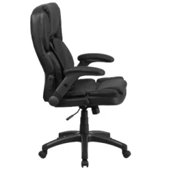 Flash Furniture Hansel Extreme Comfort High Back Black LeatherSoft Executive Swivel Ergonomic Office Chair With Flip-Up Arms -Baxton Studio Shop GUEST 756d4759 8e08 40a4 91e7 e50323aa600c