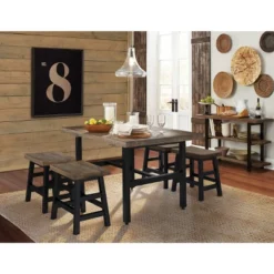 Pomona Metal And Reclaimed Wood Dining Table Brown - Alaterre Furniture -Baxton Studio Shop GUEST 7670b04f 4e75 4b54 ac14 a05a5ab34e46