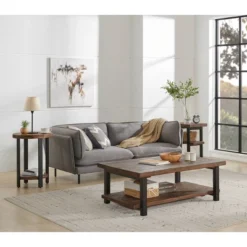 Pomona 2 Shelf End Table Reclaimed Wood Rustic Natural - Alaterre Furniture -Baxton Studio Shop GUEST 76d0736e e0cc 47ae ba07 9394074624e0