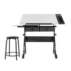 Core Drawing Table And Stool Set Charcoal Black/White - Studio Designs -Baxton Studio Shop GUEST 77086ace c907 4ada 88ea a4ab84512e32