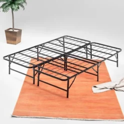 Continental Sleep 14 Inch Quickbase Metal Mattress Platform Bed Frame Foundation With Steel Slats (No Box Spring Needed), Twin, Black -Baxton Studio Shop GUEST 774af2d2 0680 47b2 9f8d 6bc95f656924