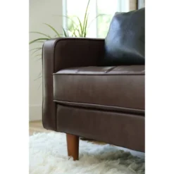 Hobbes Mid-Century Leather Sofa - Abbyson Living -Baxton Studio Shop GUEST 77f46c96 c924 4672 b2c8 70f3fb7b1a01