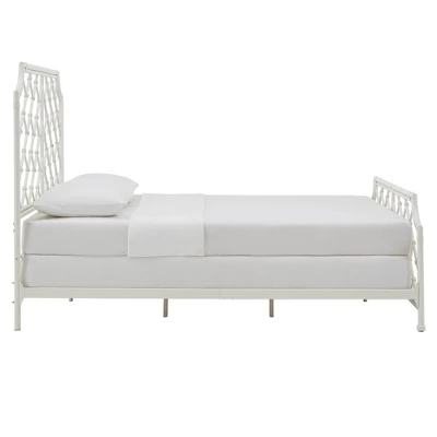 Queen Brinley Geometric Mosaic Metal Bed White - Inspire Q 6 Queen Brinley Geometric Mosaic Metal Bed White - Inspire Q - Image 6