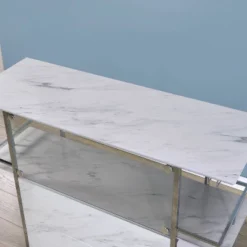Mauro Faux Marble Bar Table White/Chrome - MiBasics 5 Mauro Faux Marble Bar Table White/Chrome - MiBasics -Baxton Studio Shop GUEST 78b34123 5dbf 473a 8015 9c917f02dcf0