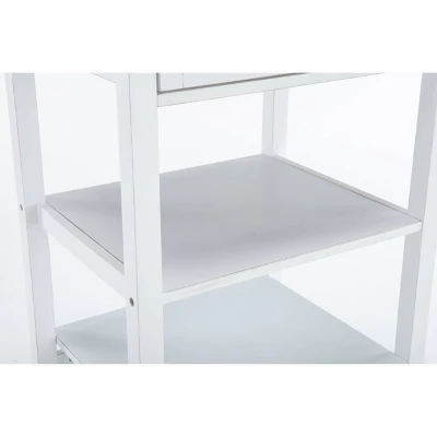 Hennington Kitchen Cart With Stainless Steel Top White - Boraam 3 Hennington Kitchen Cart With Stainless Steel Top White - Boraam - Image 3