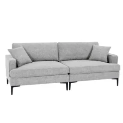 80.7" Modern Upholstered Loveseat Sofa With Metal Legs And 2 Pillows-ModernLuxe -Baxton Studio Shop GUEST 79241d8b 38d6 4167 9b02 552d11122c6a