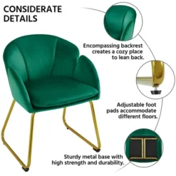 Yaheetech Velvet Armchair Accent Chair With Metal Legs For Living Room/Bedroom -Baxton Studio Shop GUEST 79c98cab 902e 40cc 98a6 ec36a1ba84c9