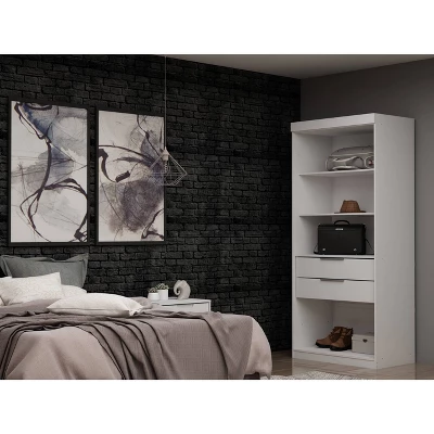 Mulberry 1 Open Sectional Closet White - Manhattan Comfort 1 Mulberry 1 Open Sectional Closet White - Manhattan Comfort