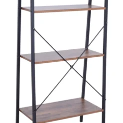 HOMCOM Industrial 4 Tier Ladder Shelf Bookshelf Vintage Storage Rack Plant Stand With Wood Metal Frame For Living Room Bathroom 9 HOMCOM Industrial 4 Tier Ladder Shelf Bookshelf Vintage Storage Rack Plant Stand With Wood Metal Frame For Living Room Bathroom -Baxton Studio Shop GUEST 7aaa4bc3 8a25 4844 9bfe d4f583e65c8d