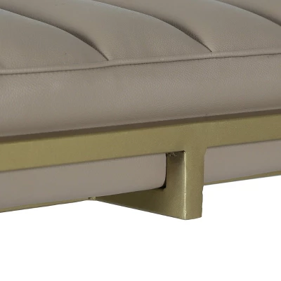 Riebe Contemporary Handmade Channel Stitch Ottoman Bench Dark Cream/Matte Gold - Christopher Knight Home 5 Riebe Contemporary Handmade Channel Stitch Ottoman Bench Dark Cream/Matte Gold - Christopher Knight Home - Image 5