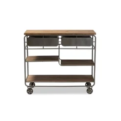 2 Drawer Grant Vintage Rustic Industrial Wood And Metal Kitchen Cart Brown/Black - Baxton Studio 11 2 Drawer Grant Vintage Rustic Industrial Wood And Metal Kitchen Cart Brown/Black - Baxton Studio -Baxton Studio Shop GUEST 7be8e45b a70f 497e 995f f7c0325ad6da