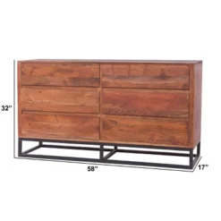Wooden Dresser Or Display Unit With Metal Base Brown And Black - The Urban Port -Baxton Studio Shop GUEST 7c62d048 37e1 47a3 b85c c79cea8b0b0f