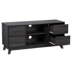 Hollywood Wood Grain TV Stand For TVs Up To 55" With Drawers Dark Gray - CorLiving -Baxton Studio Shop GUEST 7c84e756 2d03 46cd 80a5 9660e0c9668f